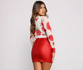 Body en maille à surplis Floral Passion